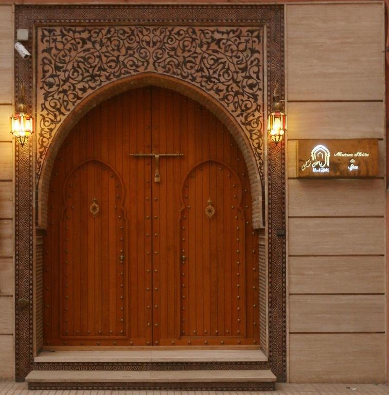 Exterior view of Riad Zaki Marrakech in the Medina, traditional Moroccan architecture