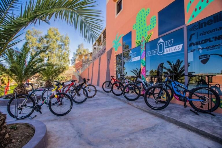 Cycling area and bike storage at LE Piccolo Bike Camp near Marrakesh”