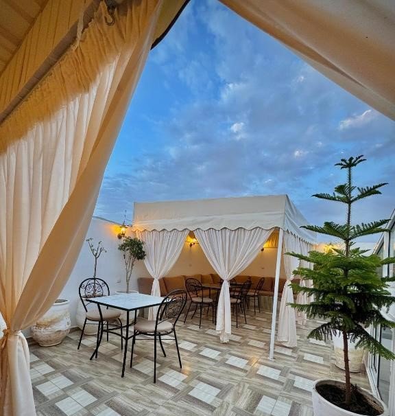 Rooftop terrace at Riad Safia overlooking Rabat Medina
