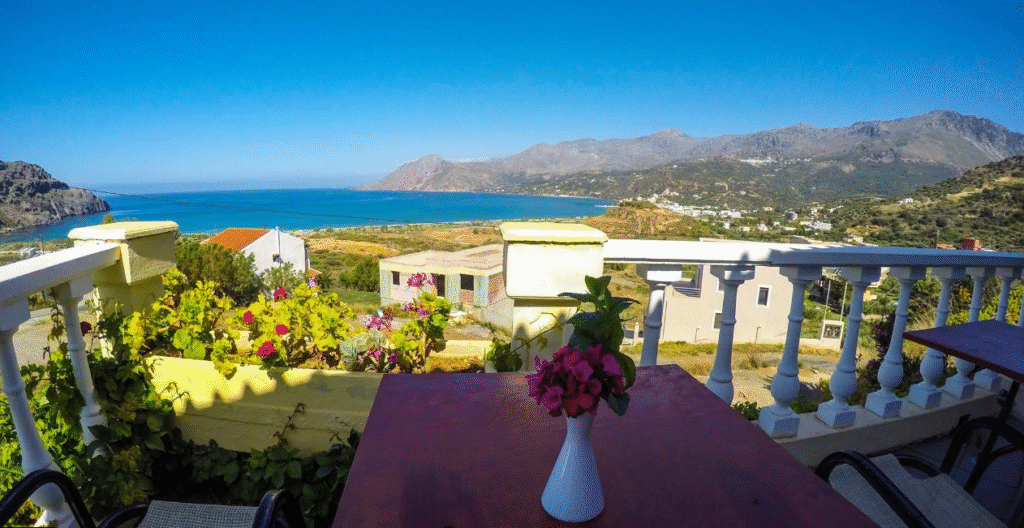 Private balcony with sea view at Finikas Apartments Plakias Crete