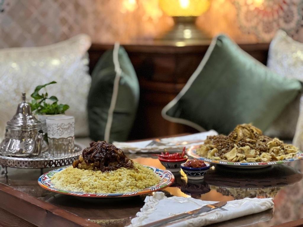 Homemade Moroccan dishes served at Riad Safia in Rabat